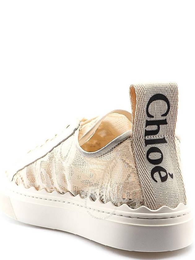 Lauren Lace Low Top Sneakers Mild Beige - CHLOE - BALAAN 3