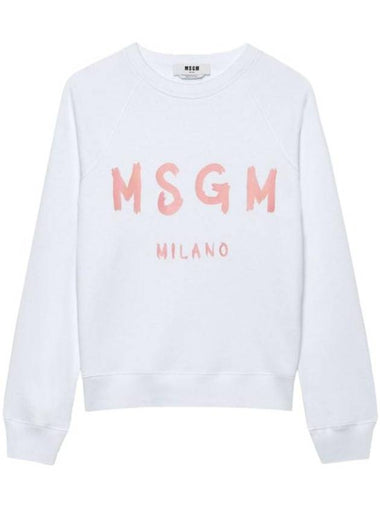 Logo Print Cotton Sweatshirt White - MSGM - BALAAN 1