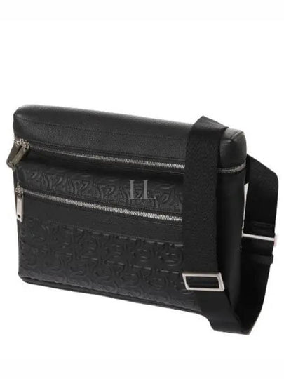 Gancini Pattern Leather Cross Bag Black - SALVATORE FERRAGAMO - BALAAN 2