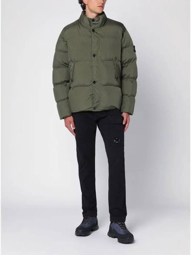 Garment Dyed Crinkle Reps Down Padding Olive - STONE ISLAND - BALAAN 3