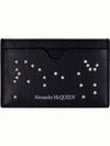 Crystal Stud Card Wallet Black - ALEXANDER MCQUEEN - BALAAN.