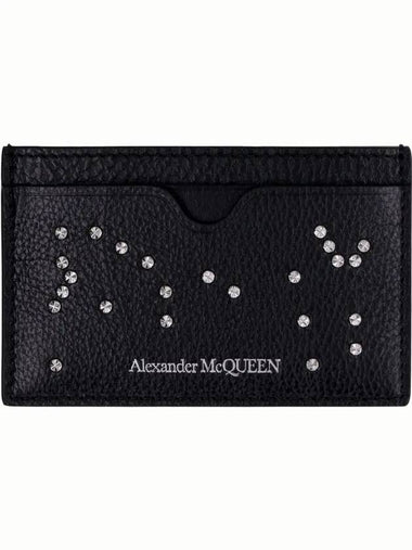 Crystal Stud Card Wallet Black - ALEXANDER MCQUEEN - BALAAN 1