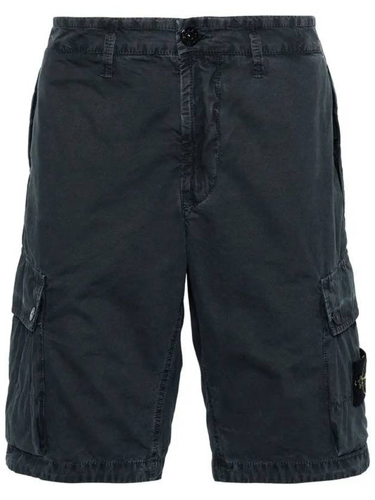 Logo Cotton Slim Cargo Shorts Charcoal - STONE ISLAND - BALAAN 2