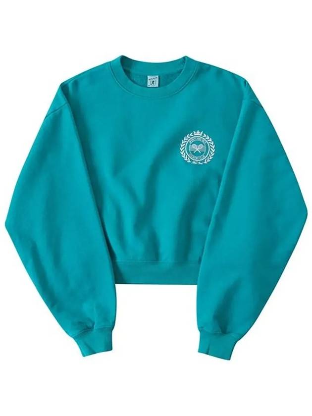 NY Country Club Crop Crew Neck Sweatshirt Blue - SPORTY & RICH - BALAAN 6