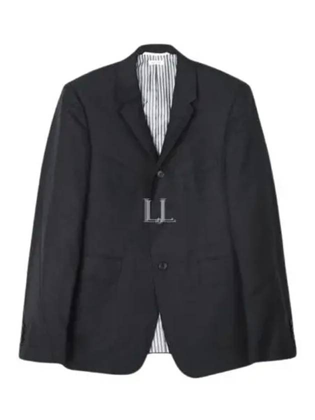 Super 120S Wool Twill Single Breasted Classic Jacket Black - THOM BROWNE - BALAAN 2