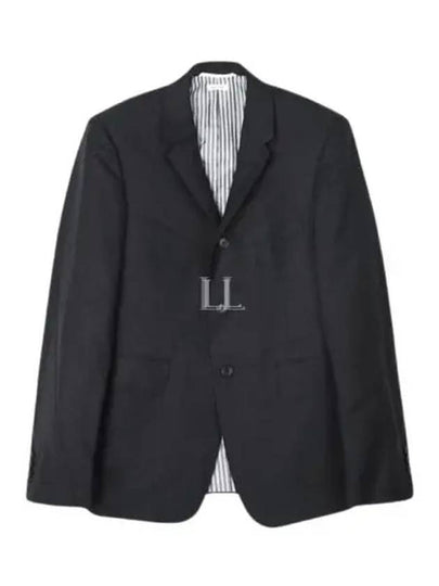 Super 120S Wool Twill Single Breasted Classic Jacket Black - THOM BROWNE - BALAAN 2