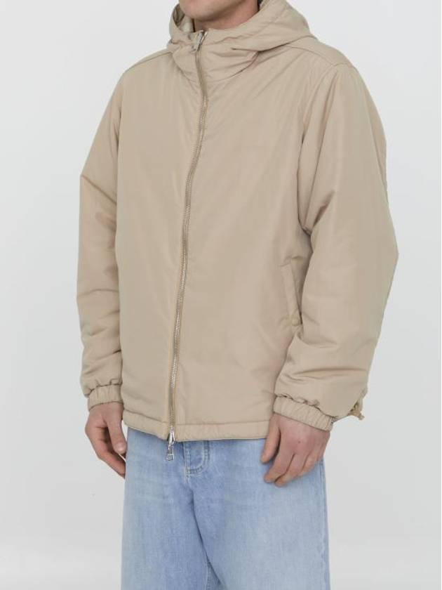 Check Nylon Reversible Hooded Jacket Soft Fawn - BURBERRY - BALAAN 4