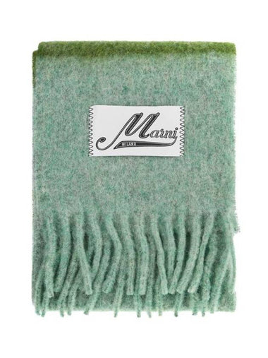 Striped Alpaca Mohair Muffler Green - MARNI - BALAAN 1