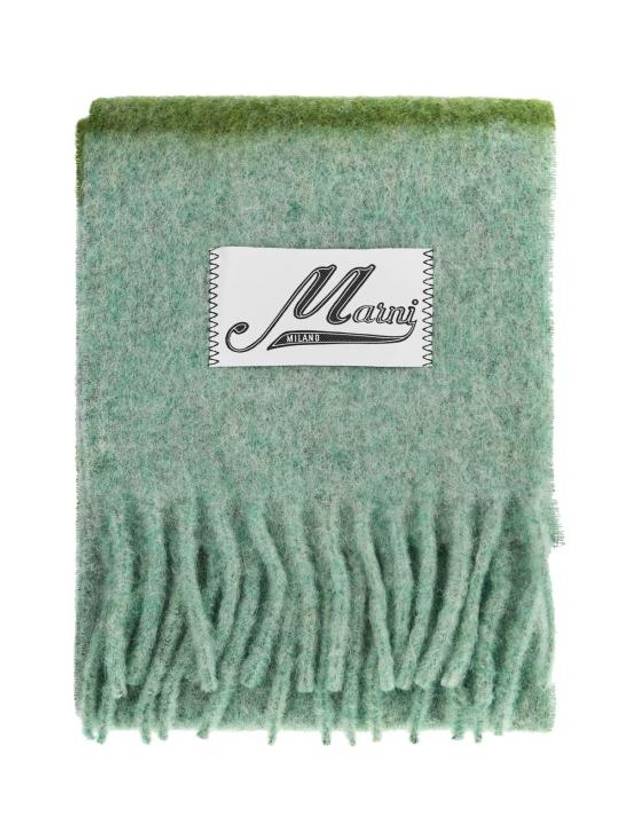 Striped Alpaca Mohair Muffler Green - MARNI - BALAAN 2