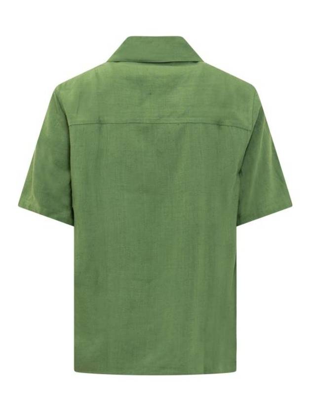 Camp Collar Short Sleeve Shirt Green - AMI - BALAAN 3