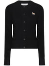 Baby Fox Patch Wool Cardigan Black - MAISON KITSUNE - BALAAN 3