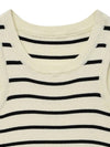 Square neck knit sleeveless black ivory - NOIRER - BALAAN 10