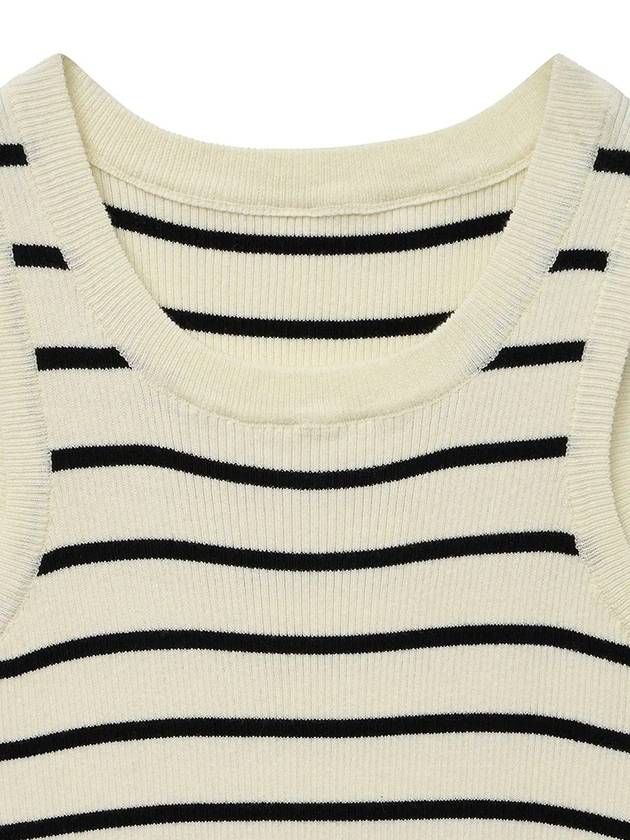 Square neck knit sleeveless black ivory - NOIRER - BALAAN 10