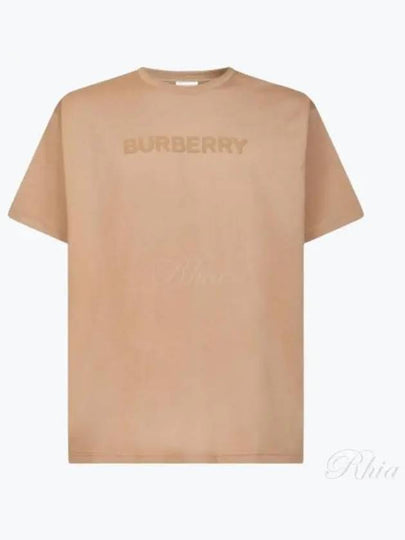 Oversized Logo Short Sleeve T-Shirt Camel - BURBERRY - BALAAN 2