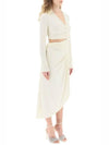 Draped Cut-Out Midi Dress White - OFF WHITE - BALAAN 3