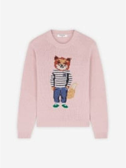 Dressed Fox Intarsia Knit Top Light Pink - MAISON KITSUNE - BALAAN 2