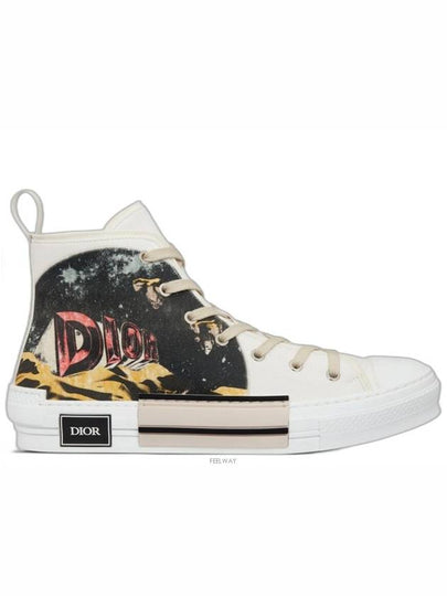 B23 Canvas Asterodior Signature High Top Sneakers White - DIOR - BALAAN 2