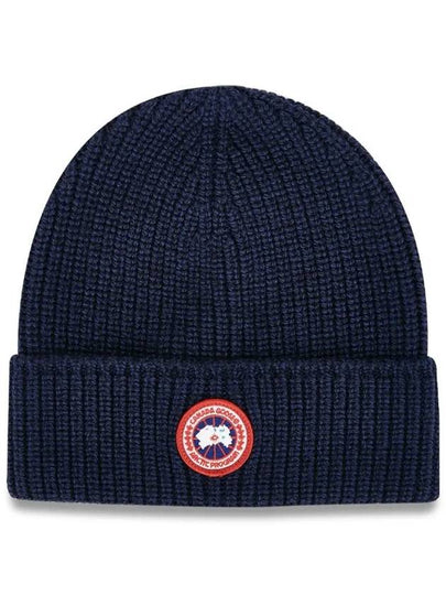 Logo Arctic Disc Rib Beanie Navy Heather - CANADA GOOSE - BALAAN 2