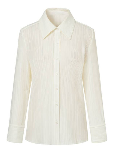 Women s Boyfriend Fit Pleated Shirt White - MONPLISSE - BALAAN 1