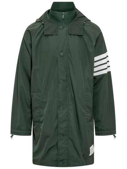 Poly Twill Diagonal Hooded Parka Dark Green - THOM BROWNE - BALAAN 2