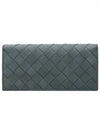 Intrecciato Calfskin Long Wallet Slate - BOTTEGA VENETA - BALAAN.