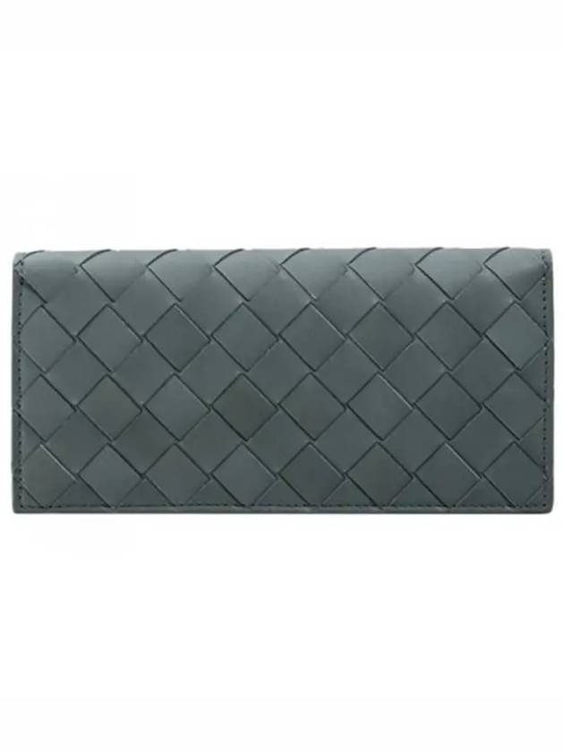 Intrecciato Calfskin Long Wallet Slate - BOTTEGA VENETA - BALAAN.