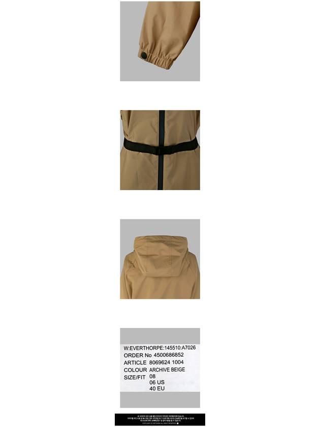 EKD Printed Belted Hooded Parka Beige - BURBERRY - BALAAN 4