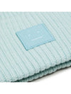 Face Patch Ribbed Wool Beanie Sky Blue Melange - ACNE STUDIOS - BALAAN 5