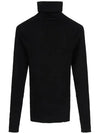 Embroidered Logo Turtleneck Black - CALVIN KLEIN - BALAAN 3