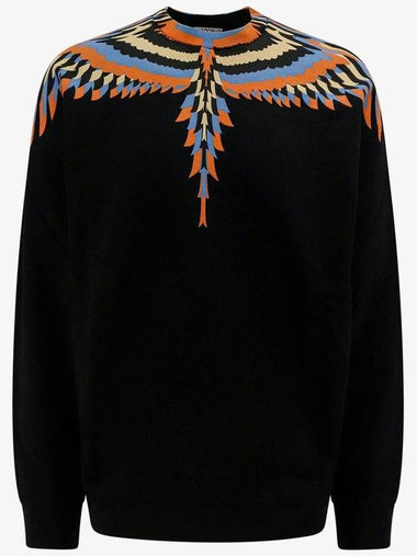 23 fw Organic Cotton Sweatshirt WITH Optical Wing Print CMBA097F23FLE0011033 B0650756157 - MARCELO BURLON - BALAAN 1