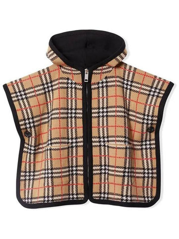 Kids Vintage Check Cape Archive Beige - BURBERRY - BALAAN 1