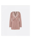 Belted Hooded Reversible Wool Single Coat Rose Des Vents - DIOR - BALAAN 1