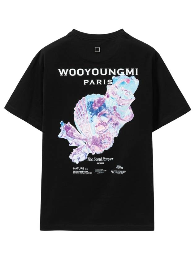 3D Coral Back Logo Short Sleeve T-Shirt Black - WOOYOUNGMI - BALAAN 1