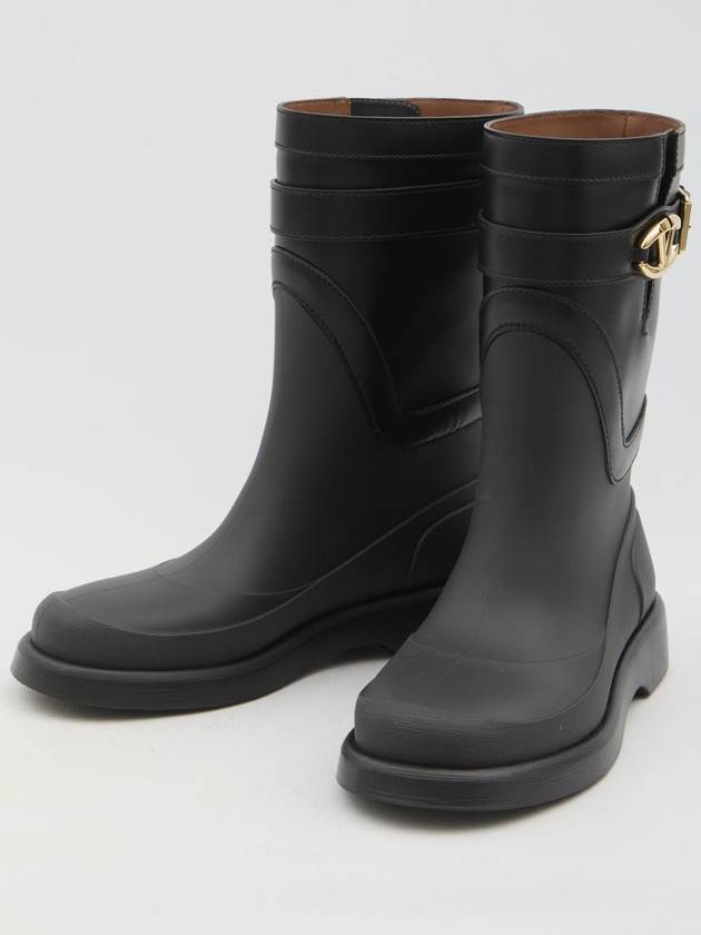 V Logo Bold Edition Middle Boots Black - VALENTINO - BALAAN 5