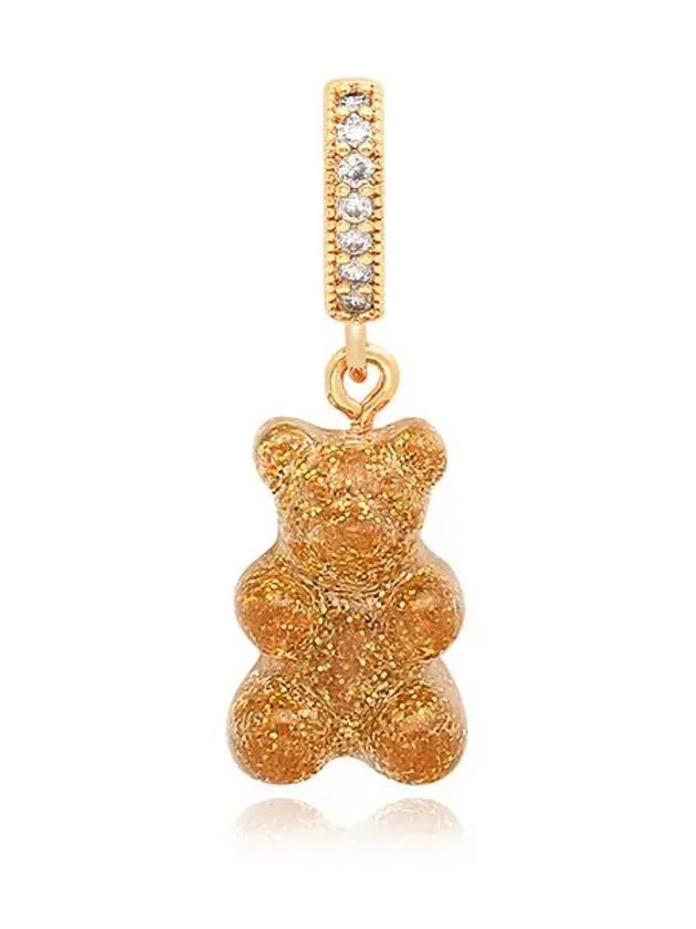 Glitter Nostalgia Bear Pave Connector Pendant Gold - CRYSTAL HAZE - BALAAN 3