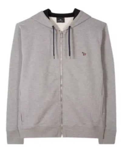 Zebra Logo Cotton Zip Up Hoodie Grey - PAUL SMITH - BALAAN 2