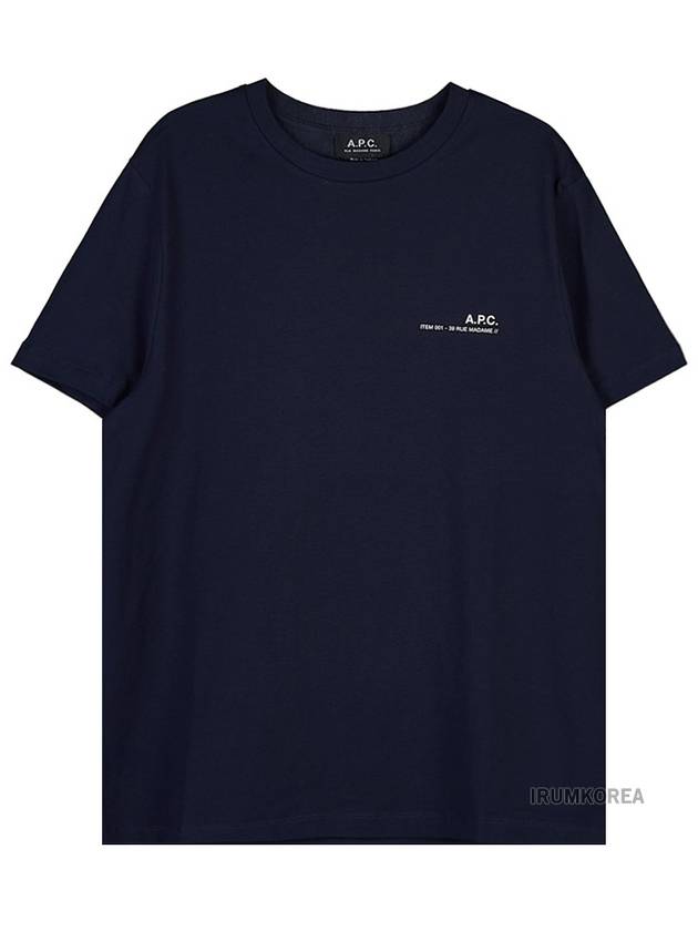 Men's Item Logo Cotton Short Sleeve T-Shirt Navy - A.P.C. - BALAAN 10