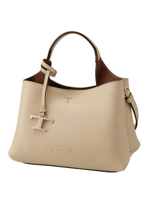 Logo Charm Leather Micro Tote Bag Natural - TOD'S - BALAAN 1