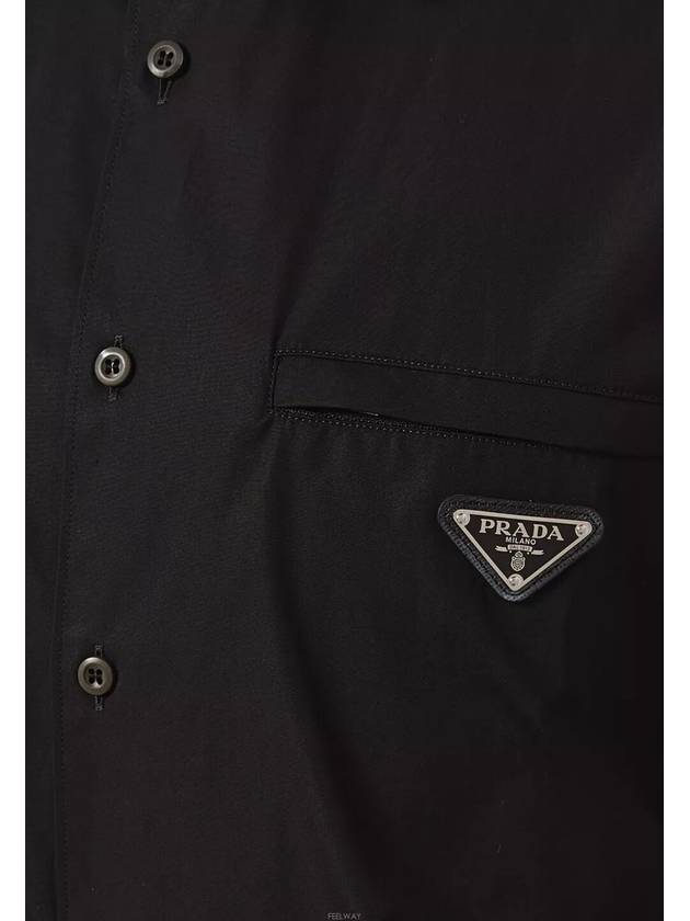 Cotton Long Sleeve Shirt Black - PRADA - BALAAN 3