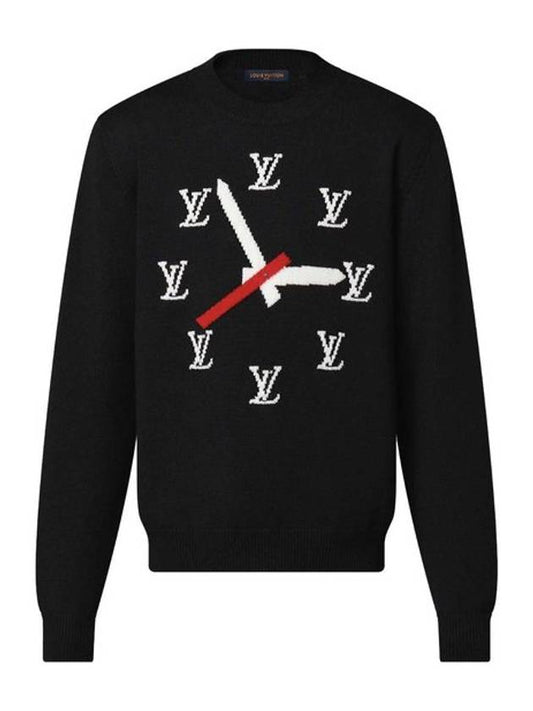 Clock Intarsia Pullover Knit Top Black - LOUIS VUITTON - BALAAN 1