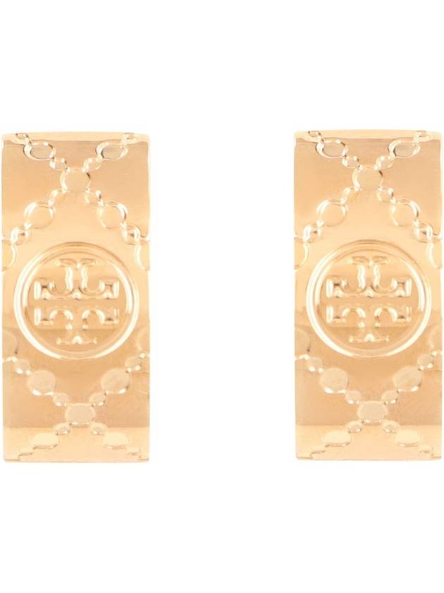 Monogram Hoop Earrings Gold - TORY BURCH - BALAAN 4