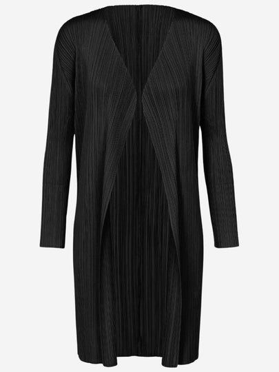 Pleated Midi Cardigan Black - ISSEY MIYAKE - BALAAN 2