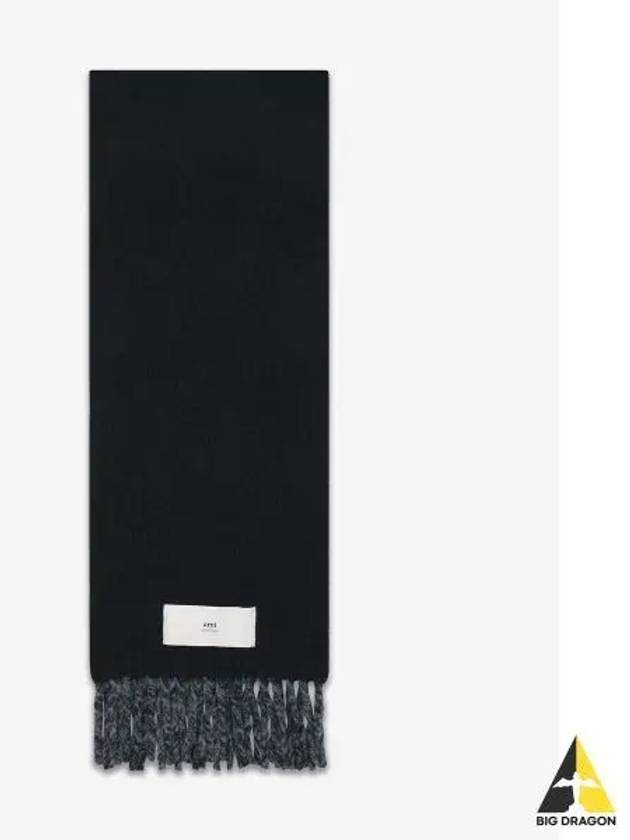 Alexandro Mattiussi Label Muffler Black USF426AW0057001 - AMI - BALAAN 2