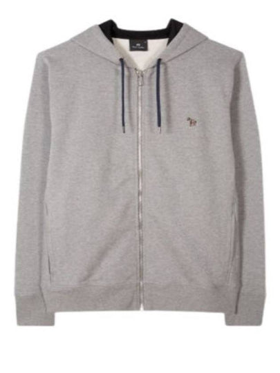 Zebra Logo Cotton Zip Up Hoodie Grey - PAUL SMITH - BALAAN 2