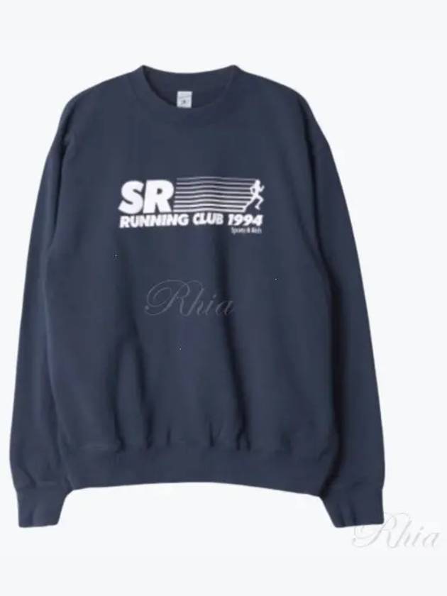 SR Running Crew Neck Sweatshirt Navy - SPORTY & RICH - BALAAN 2