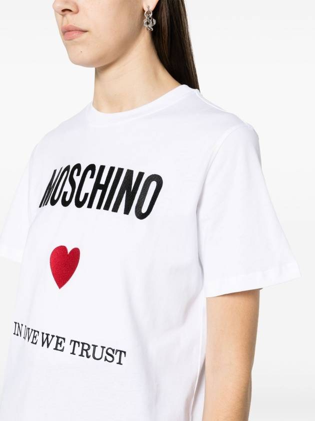 Short Sleeve T-Shirt J070305412001 White - MOSCHINO - BALAAN 5