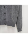 Heart Logo V Neck Cashmere Cardigan Heather Grey - AMI - BALAAN 6