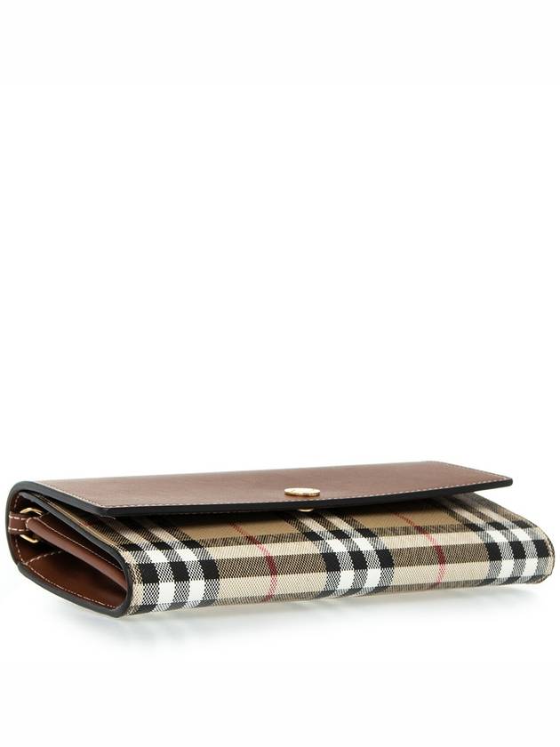 Vintage Check Leather Long Wallet Brown - BURBERRY - BALAAN 4