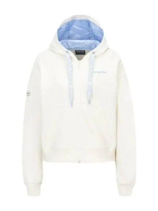 Marne full zip ivory women s training top hoodie hooded sweatshirt - DUVETICA - BALAAN 1