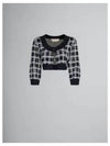 Check Pattern Crop Cardigan Black - MARNI - BALAAN 2